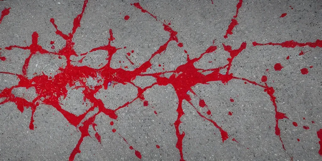 Image similar to Crown with red dye splattered, on the concrete ground, cinematic, cinematic lighting, 8k, ultra-detailed, ultra-realistic, hyper-realistic, high detailed