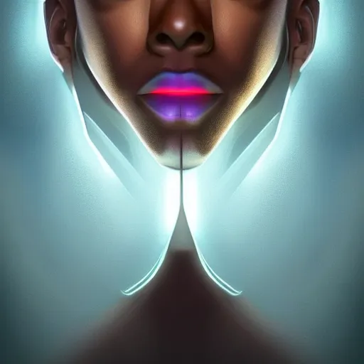 Prompt: symmetry!! solid cube of light, hard edges, product render retro - futuristic poster scifi, lasers coming from eyes, brown skin man, intricate, elegant, highly detailed, digital painting, artstation, concept art, smooth, sharp focus, illustration, dreamlike, art by artgerm