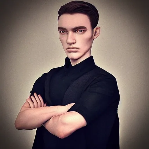 Image similar to “a realistic detailed photo of a guy who is an attractive humanoid who is half robot and half humanoid, who is a male android, twitch streamer and youtuber Ludwig Ahgren, shiny skin, posing like a statue, blank stare”