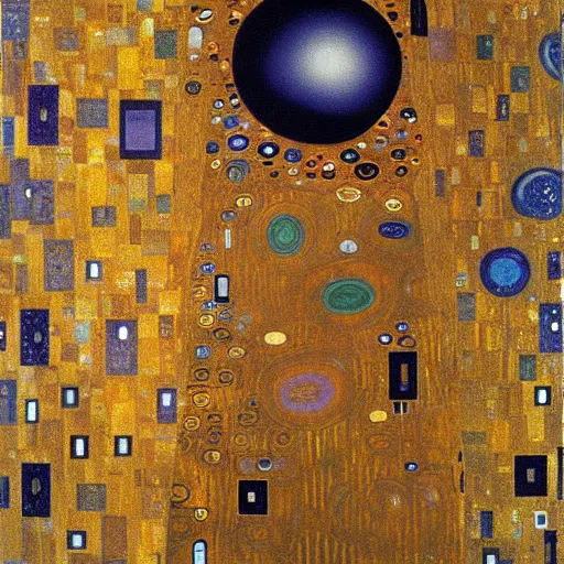 Image similar to Liminal space in outer space by Klimt