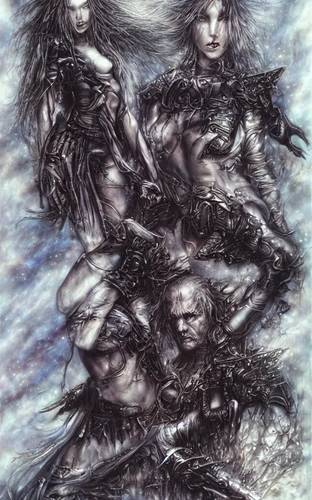 Prompt: an old man sky heavy metal airbrush fantasy 80s by luis royo, masterpiece