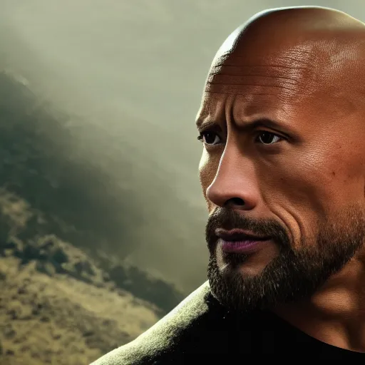 prompthunt: dwayne the rock johnson in eyebrow raise