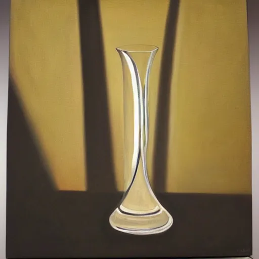 Prompt: oil painting of transparent glass vase, cinematic light, strong shadows, sharp light