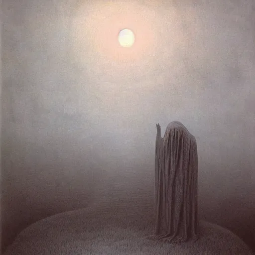 Prompt: good morning, scary atmosphere, nightmare like dream by zdzisław beksinski