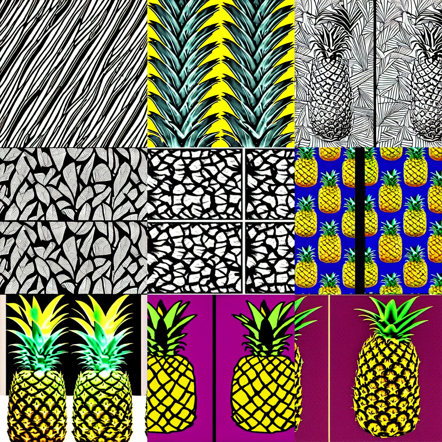 Prompt: pineapple, stereogram, side-by-side, digital artwork