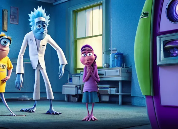 Image similar to film still of rick sanchez in the new scifi movie 4 k,,,,,,,,,,,,,,,,,,,,,,,,,,,,,,,,,,,,,,,,,,,,,,,, monsters inc