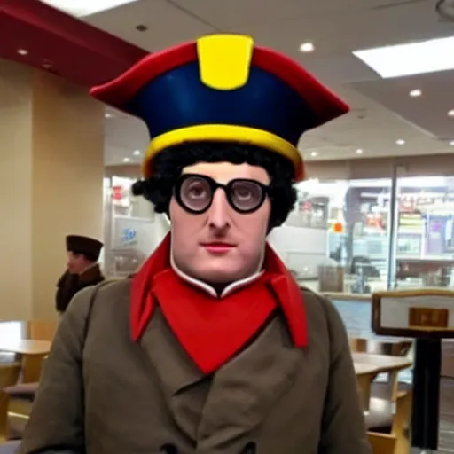 Prompt: napoleon bonaparte in mcdonalds