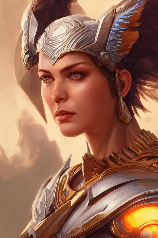 Image similar to amazon valkyrie athena, d & d, fantasy, portrait, highly detailed, headshot, digital painting, trending on artstation, concept art, sharp focus, illustration, art by artgerm and greg rutkowski and magali villeneuve