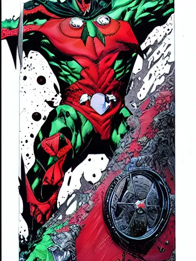 Image similar to spawn by todd mcfarlane, detailed, hyper-detailed