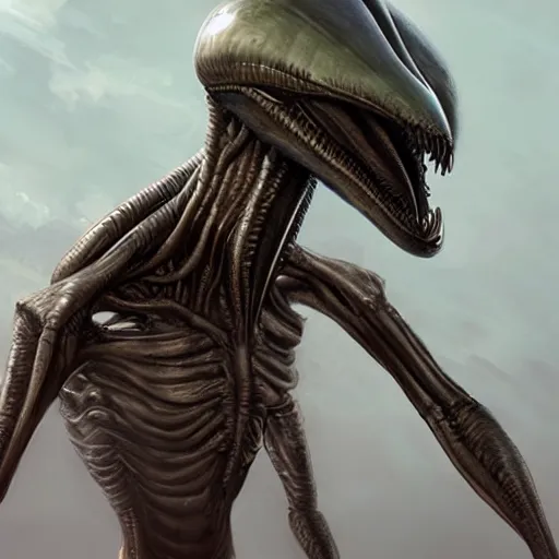 Image similar to alien realistic style 3 d grzegorz rutkowski