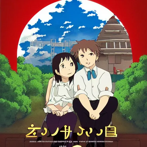 Prompt: a movie poster of a movie called love and hate, by Studio Ghibli