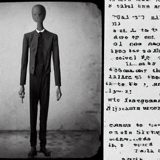 Image similar to slenderman, realistic, old photograph