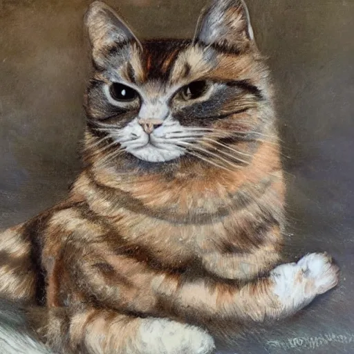 Image similar to a cat portrait by louis wain