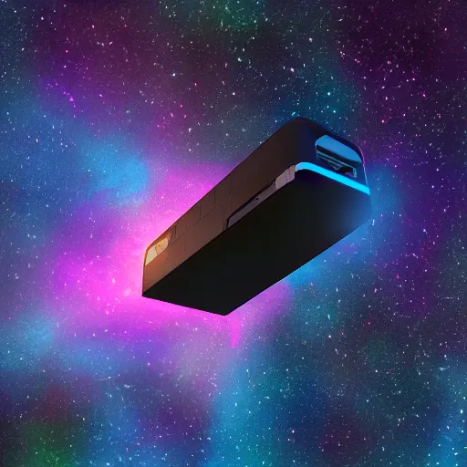 Prompt: a printer floating in the void of space, a long sheet of paper coming out of printer, bright stars, high quality art, trending on artstation