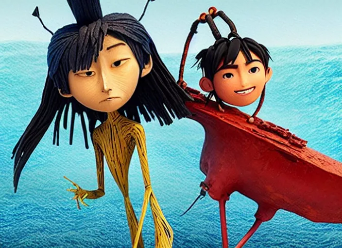 Image similar to A very high resolution image from a new movie, stop motion, Animated film Kubo, Kubo and the Two Strings, directed by wes anderson