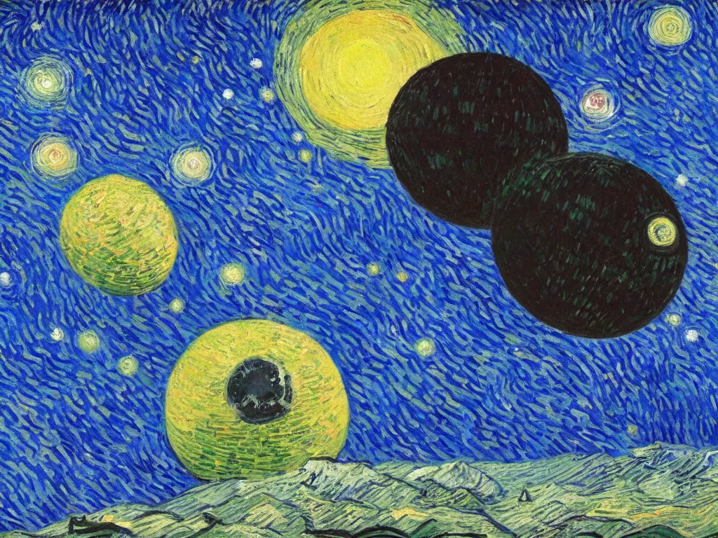 Image similar to bright beautiful oil painting of the death star aims its weapon at planet earth, light scatter, van gogh