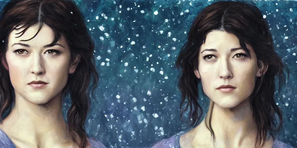 Prompt: Elvish Mary Elizabeth Winstead, painted