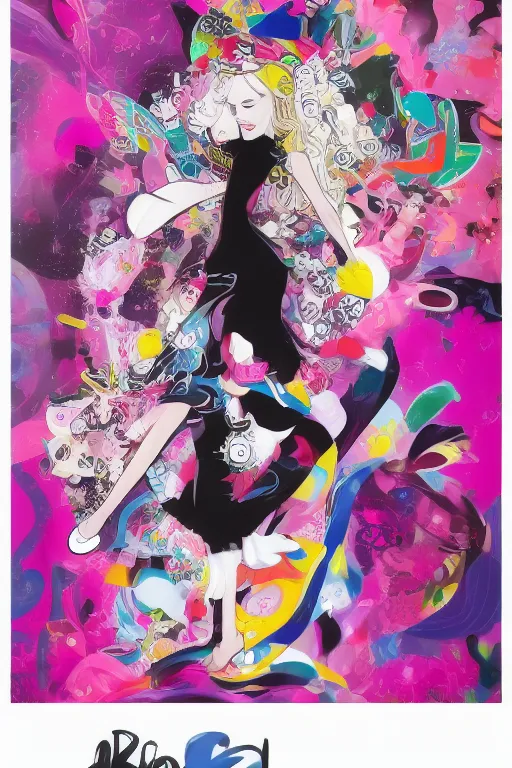 Image similar to empowering female artwork by tokidoki, ali sabet, lisa frank & sho murase