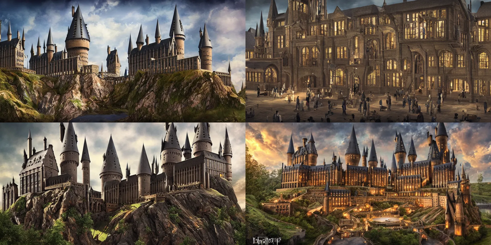 Prompt: a modern designed version of the school of wizardry Hogwarts, realistic and detailed, 4K