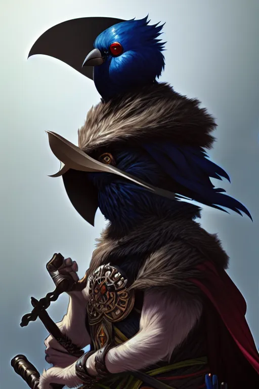 Image similar to kenku barbarian, highly detailed, digital painting, artstation, sharp focus, illustration, art by tan zi and ayanamikodon and alphonse mucha and wlop