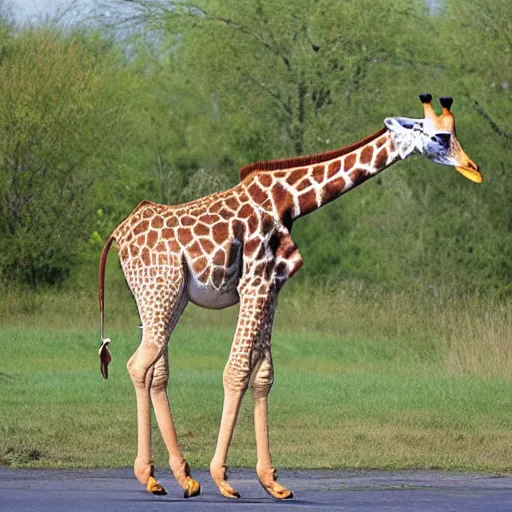 Image similar to giraffe with duck head