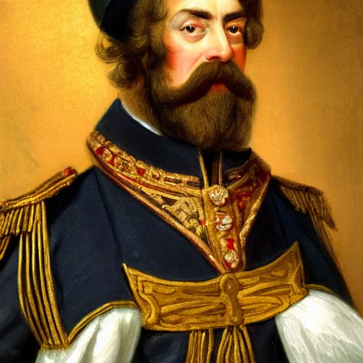 Prompt: russian tsar Peter The Great in tricorne hat and camisole, clean-shaven with small mustache 18th century installs operating system on desktop computer oil painting, detailed, artfully traced, 4k resolution, cinematic, dramatic