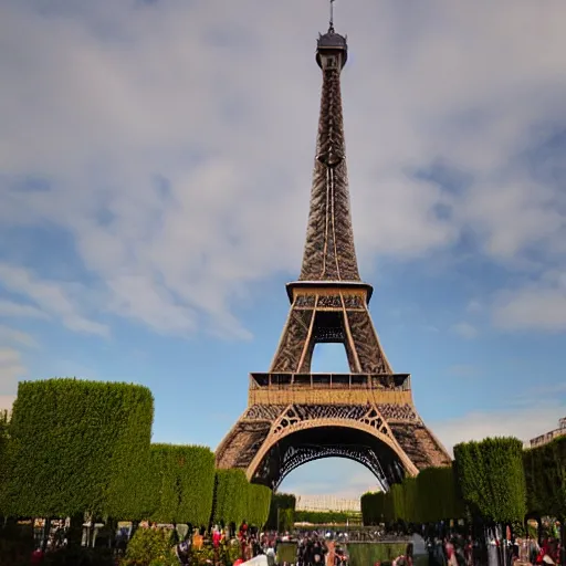 Image similar to tourist picture of the Eiffel tower made from gruyere