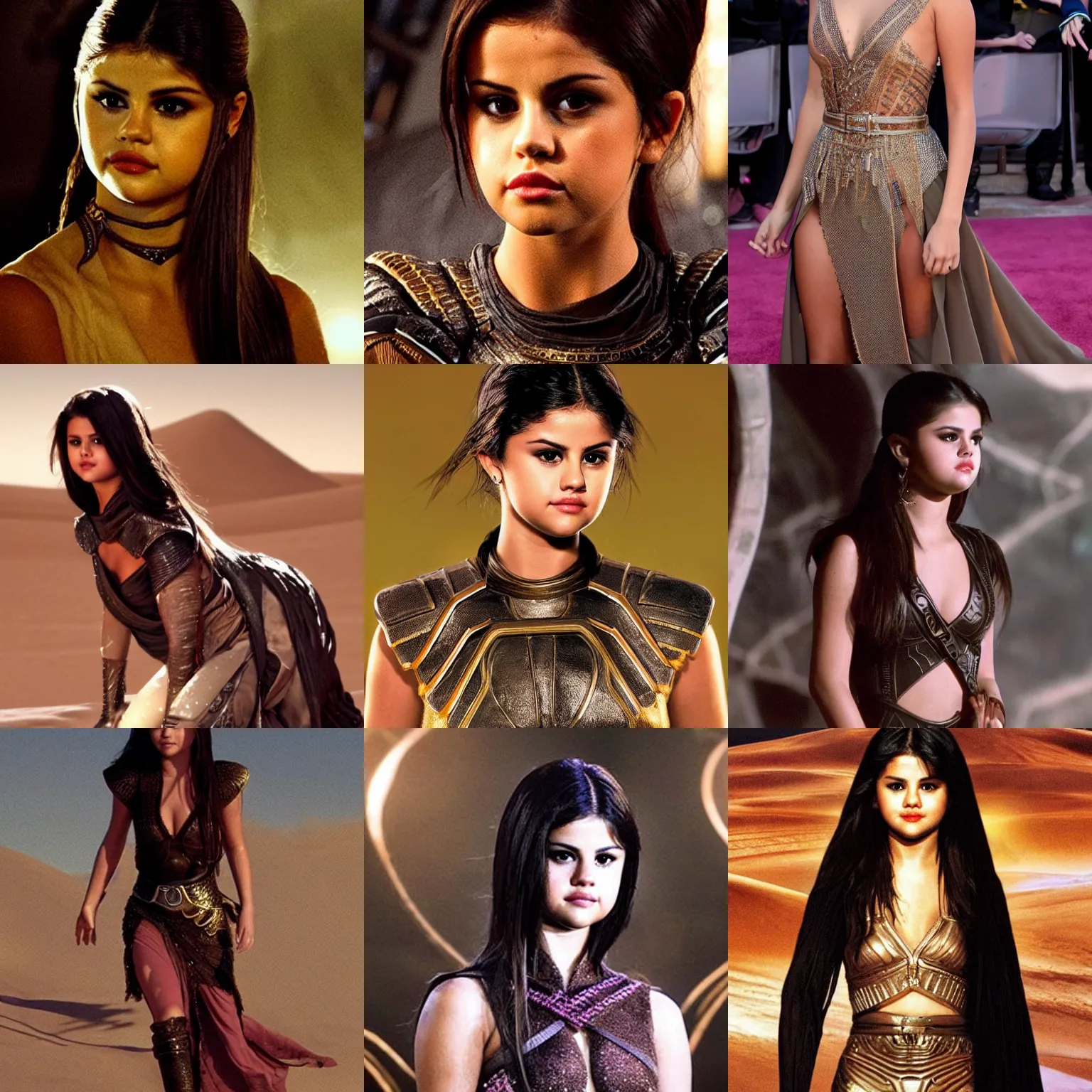 Prompt: Selena Gomez as Chani from Dune