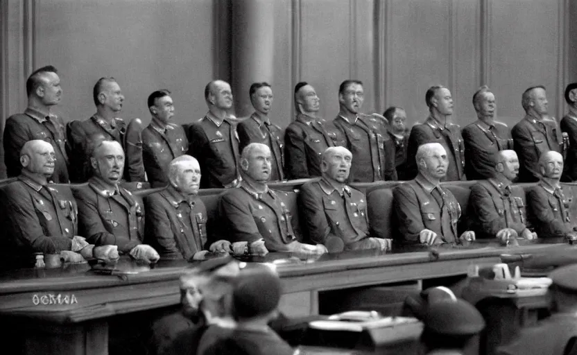 Prompt: 50s movie still of very diverse soviet generals head with very detailed faces in a stalinist parlement, by Alexei Guerman, Cinestill 800t 35mm black and white, heavy grainy picture, very detailed, high quality, 4k, HD criterion, precise texture, face diversity, haircut diversity, age diversity