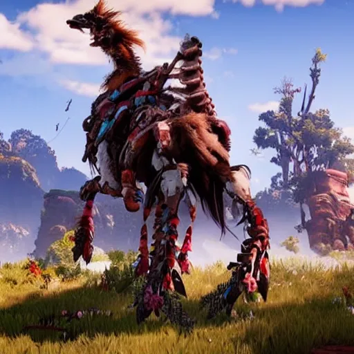 Image similar to horizon zero dawn, alternative timeline