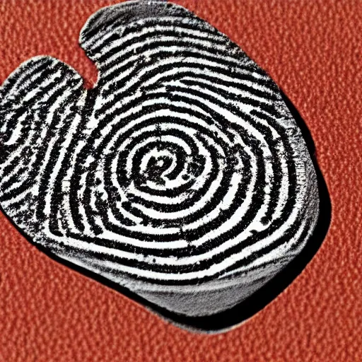 Image similar to a fingerprint that forms the shape of an unlock icon