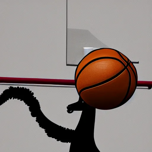 Image similar to a llama dunking a basketball, 4 k, digital art, high resolution, trending on artstation