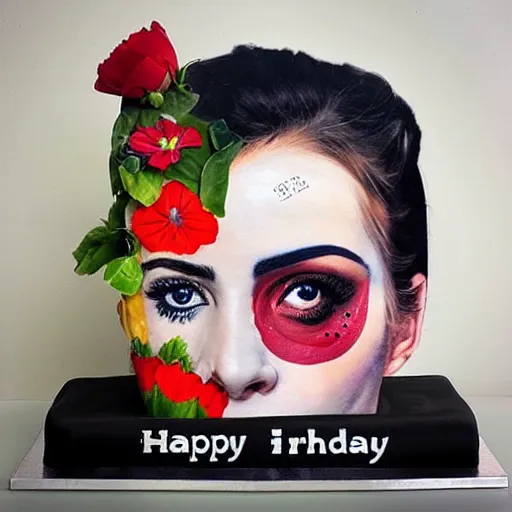 Image similar to “ a birthday cake imagined by Sandra Chevrier”