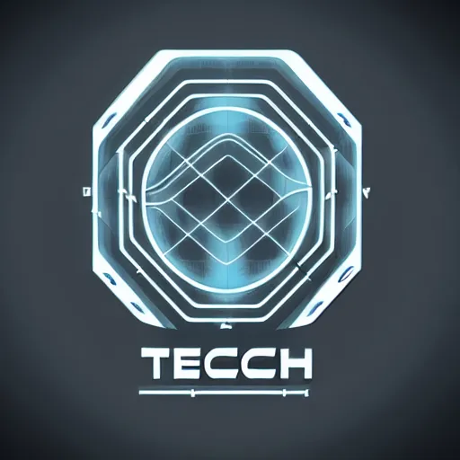 Image similar to a futuristic intricately detailed logo for a tech company