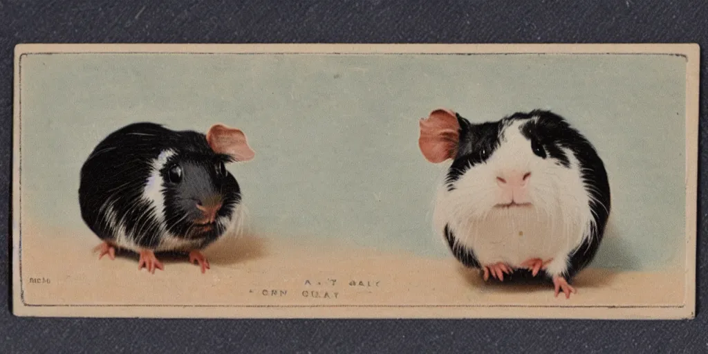 Image similar to a 1 9 1 0 s postcard of a guinea pig