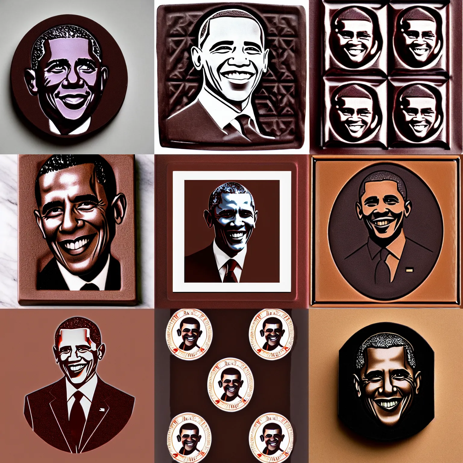 Image similar to dark chocolate emboss relief of barak obama
