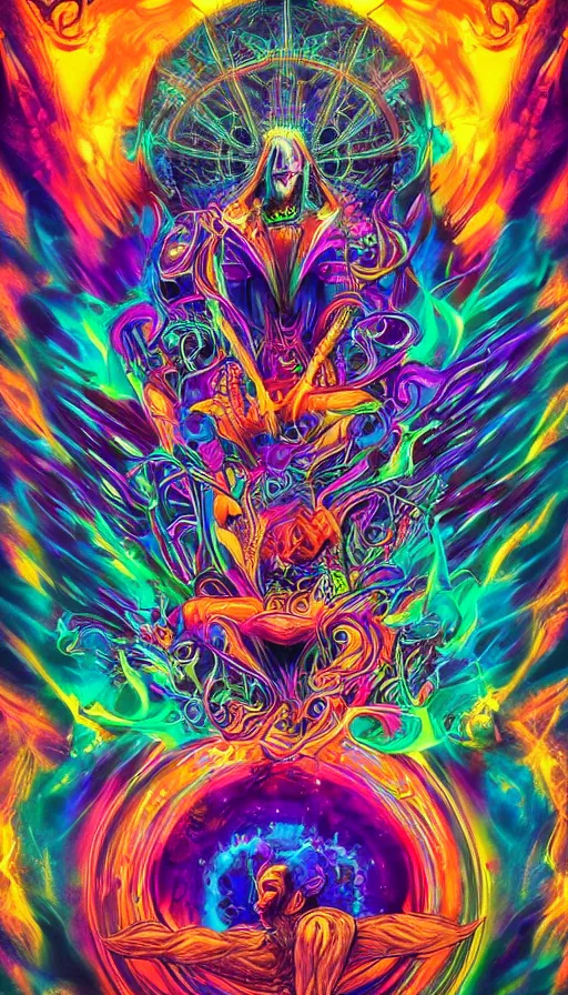 Image similar to psytrance artwork, by andre francois