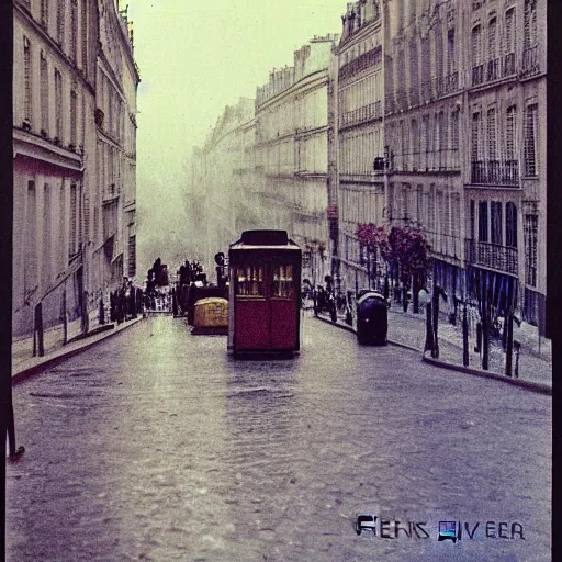 Image similar to color serigraphy of paris streets, by henri riviere