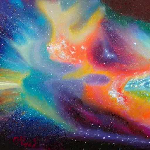 Prompt: galaxy collapse, oil on canvas