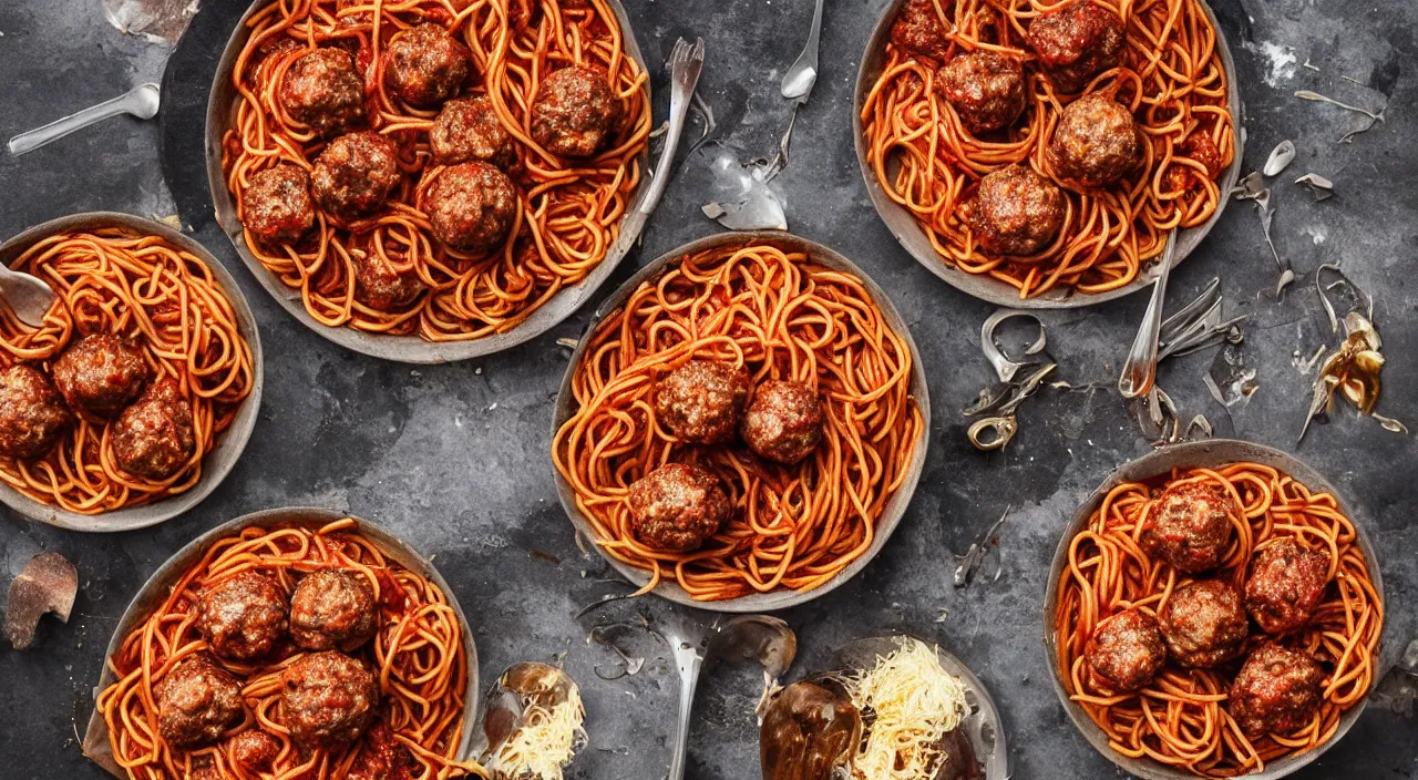 Image similar to 3 0 perfect woman bodies flying inside spaghetti bolognesa with meatballs and hundred rusted perfect woman bodies flying in stormy clouds