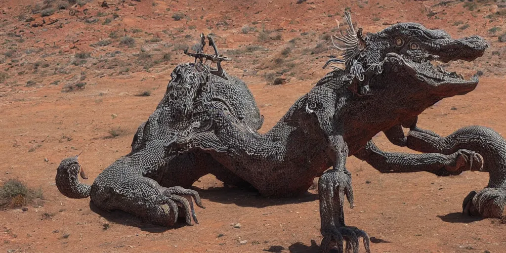 Image similar to mythical monster from a culture in an arid region