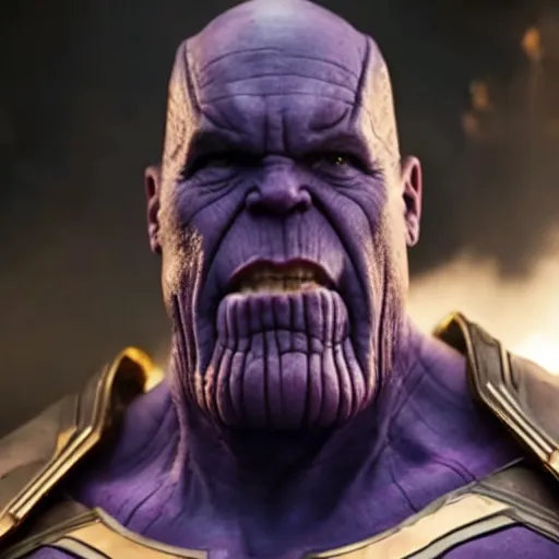 Prompt: film still of thanos eating an ice cream in the new avengers movie, 4 k