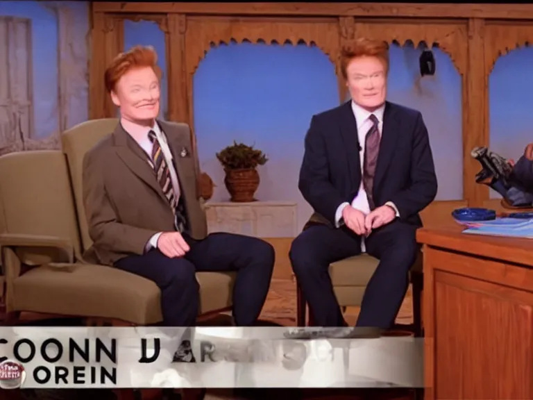 Prompt: Conan O’Brian interviewing George Washington; Late Night with Conan O'Brien