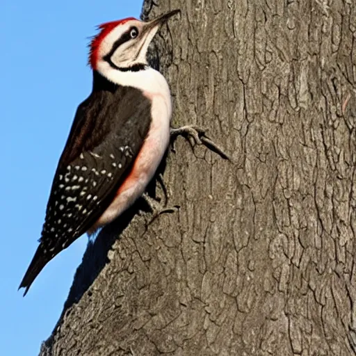 Prompt: hybrid of wally walrus and wood woodpecker