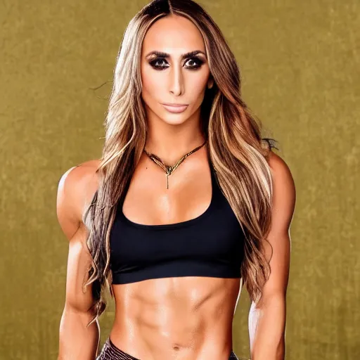 Prompt: carmella from wwe, professional photo, event photos, full body shot, 8 k, journal cover