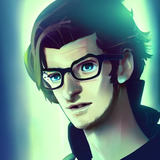 Image similar to Andrew Garfield, ambient lighting, 4k, anime key visual, lois van baarle, ilya kuvshinov, rossdraws, artstation