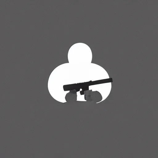 Prompt: slick minimalist line logo of a ghostly figure holding a sniper rifle