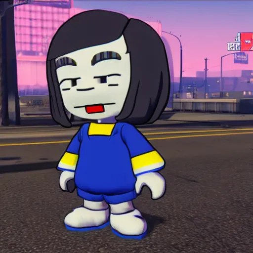 Image similar to Frisk from undertale in GTA V,