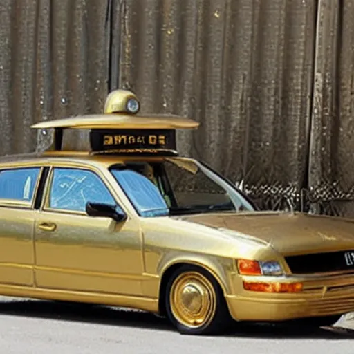 Prompt: car made of gold