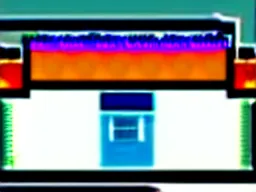 Image similar to Pixel art of a rural gas station at dusk, in the style of 1981 Video Games, 4bit, CGA, 16 colors